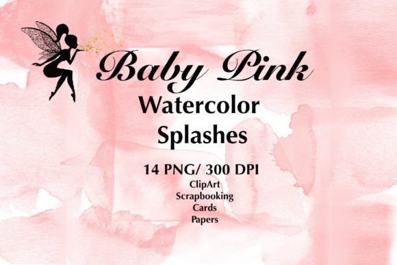 Baby Pink Watercolor Splashes: Soft Illustrations