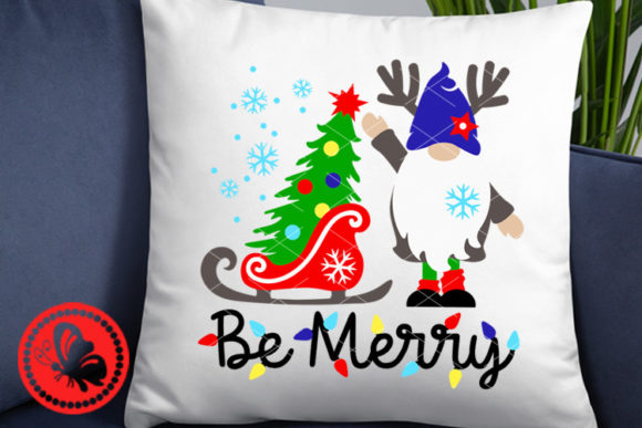 Be Merry Gnome Christmas Tree Clipart: Festive Illustrations