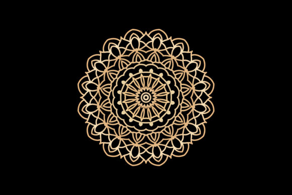 Beauty Gold Mandala Christmas Design for Illustrations