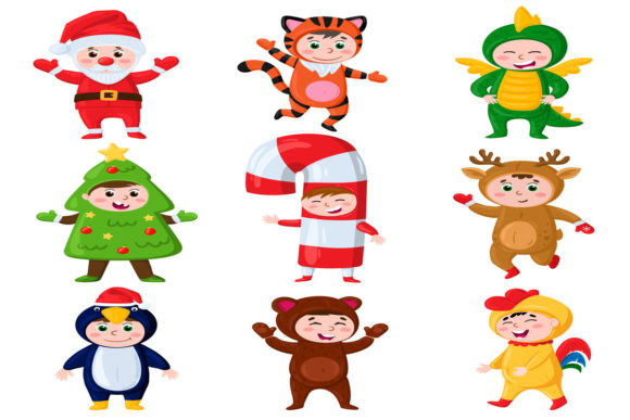 Christmas Costumes: Festive Illustrations for Brands