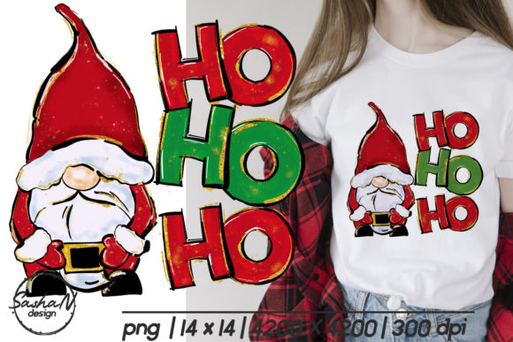 Christmas Gnome Sublimation: Ho Ho Ho Illustrations