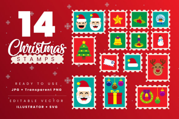 Christmas Stamps: Premium Illustrations for Festive Blogs