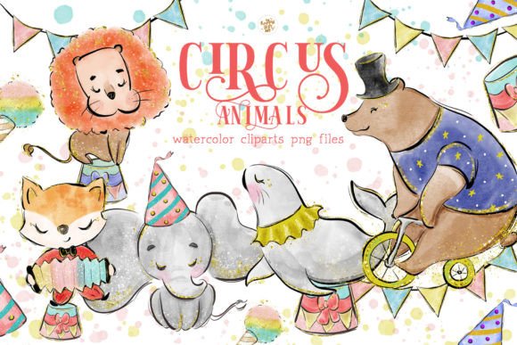 Circus Animal Watercolor Cliparts: Top Illustrations