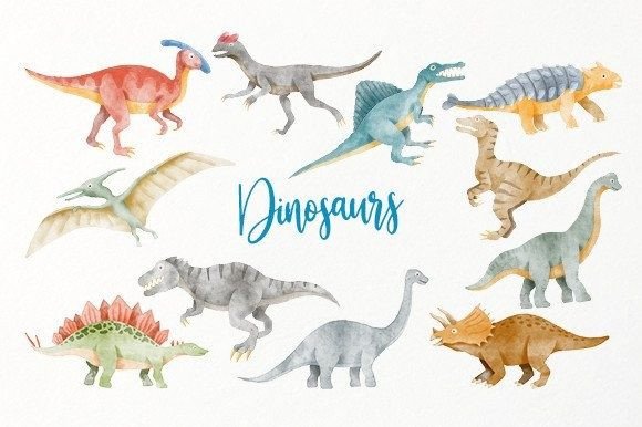 Dinosaurs Watercolor Collection Art: A Designer's Review