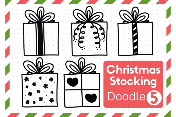 Doodle Christmas Gift Set7: Festive Illustrations for Brands