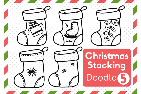 Doodle Christmas Stocking Set17: Festive Illustrations