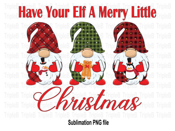 Elf Merry Christmas Gnome Sublimation: Festive Illustrations