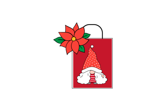 Gnome Christmas Bag Flower: Festive Illustrations