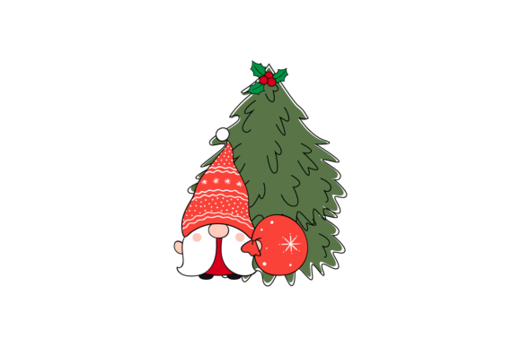 Gnome Christmas Ornament Tree: Festive Illustrations