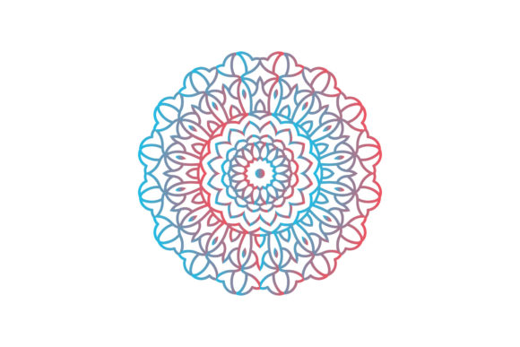 Gradient Christmas Mandala: Festive Illustrations