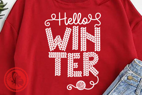 Hello Winter Clipart Yarn Font: Festive Illustrations