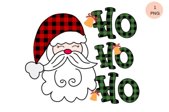 Merry Christmas Santa Plaid Sublimation Illustrations