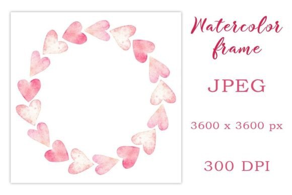 Pink Watercolor Heart Frame: Soft Illustrations