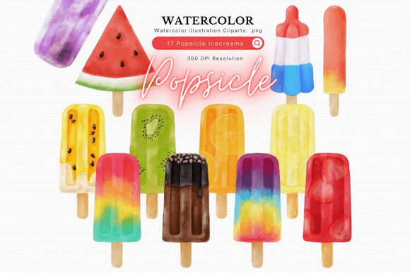 Popsicle Icecream Watercolor Clipart & Illustrations Review