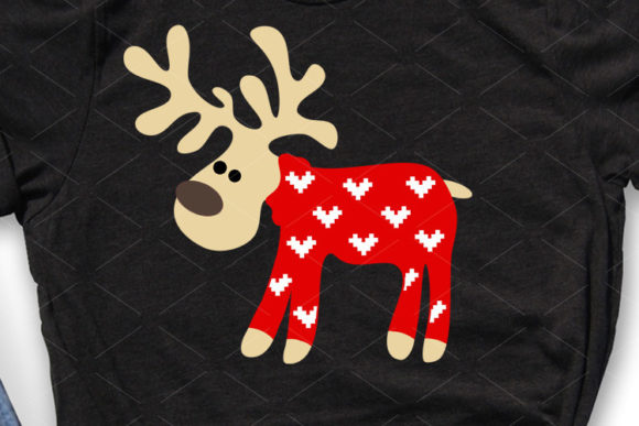 Reindeer in a Red Sweater Christmas Art Review