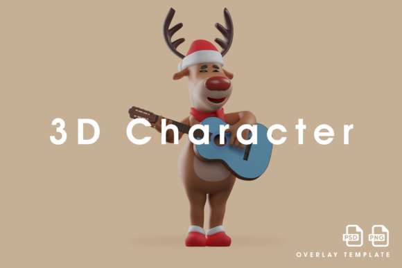 Review: Christmas Deer Cartoon 3D Playing Guitar