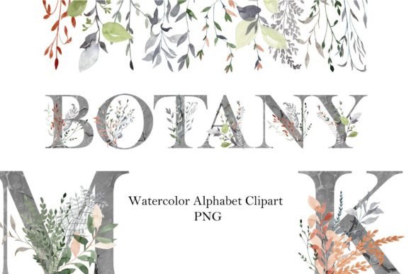 Watercolor Botanical Alphabet: Premium Illustrations