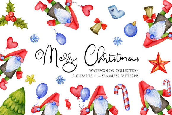 Watercolor Christmas Cliparts Collection: Festive Illustrations