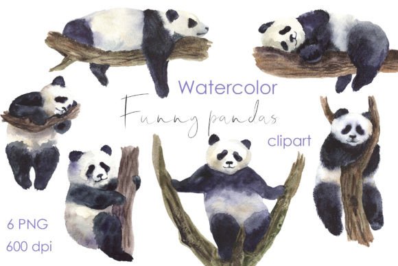 Watercolor Panda Sublimation: Cute Baby Illustrations
